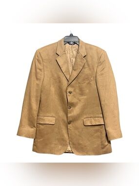 Stafford Caramel Brown Faux Suede Sports Coat Jacket Men Size 40R